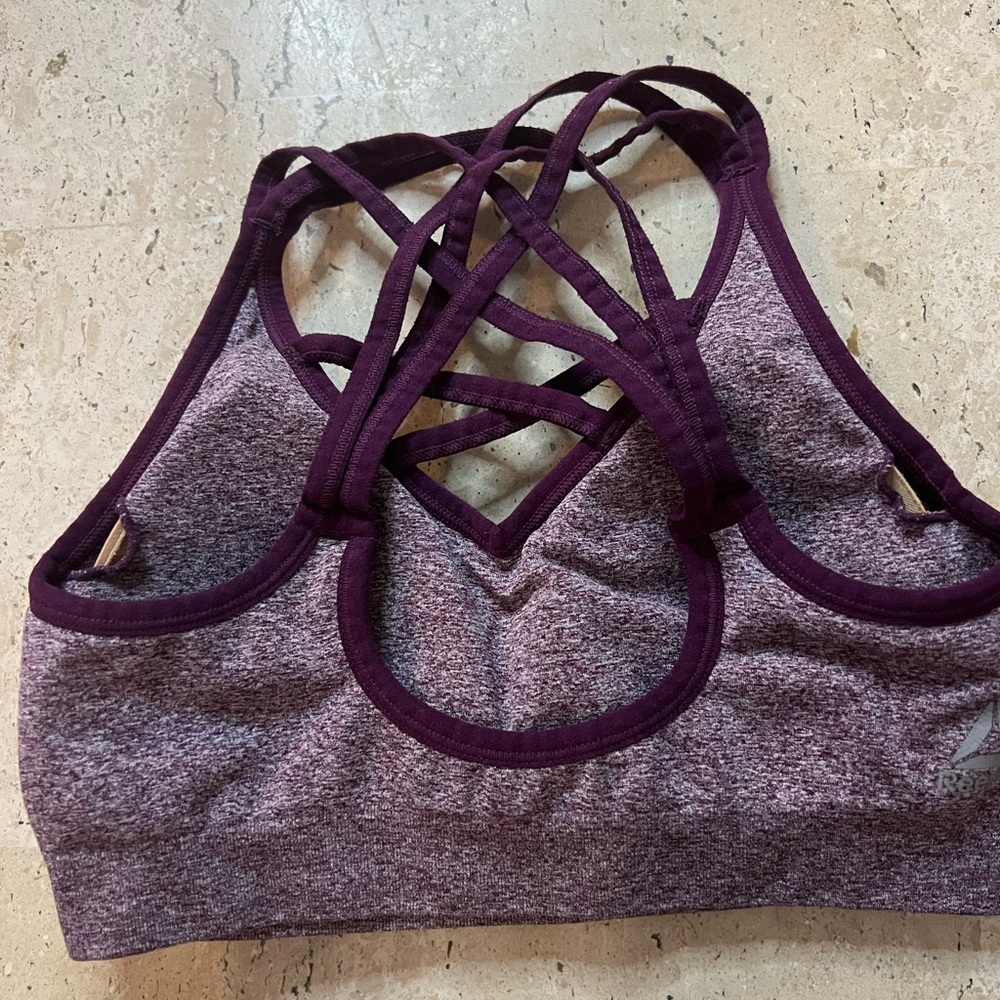 Reebok Strappy Purple Sports Bra Size Small - Picture 2 of 7